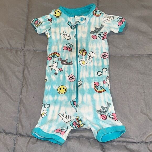 9-12m Children’s place summer vibe shorts zip up pajama - Picture 1 of 2